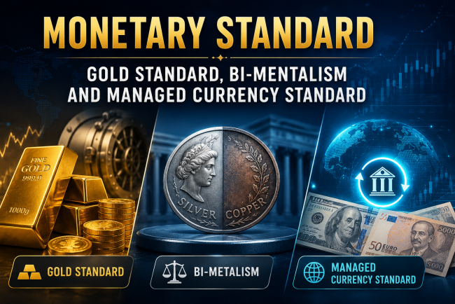 Monetary Standard â€“ Gold Standard, Bi-mentalism and Managed Currency Standard