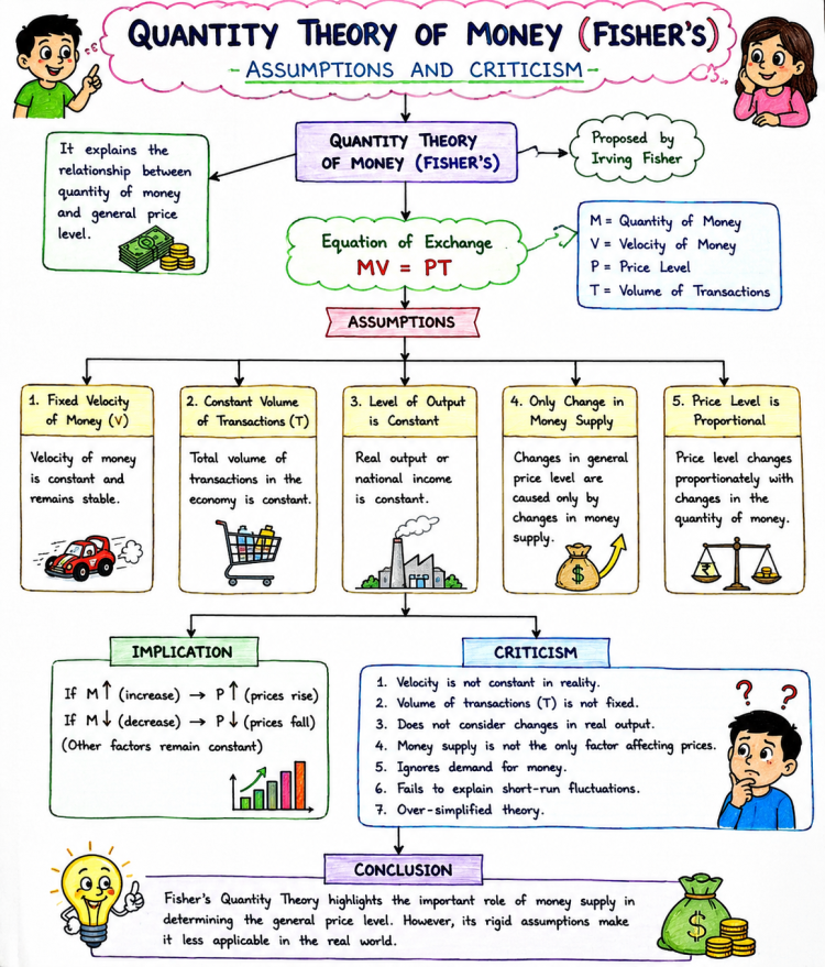 Quantity Theory of money (Fisherâ€™s): Assumptions and Criticism